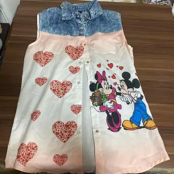 미키 미니 슬리브리스 셔츠