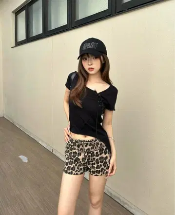 Trifle 레오파드 숏팬츠 스터드