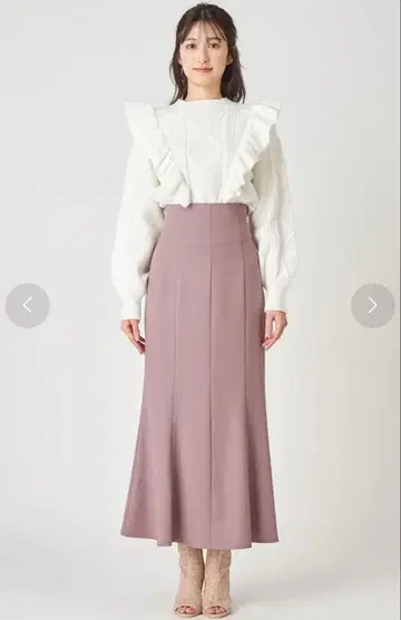 ROYAL PARTY 하이웨스트 머메이드 스커트 (핑크)