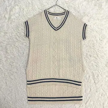 PUAL CE CIN 롱 케이블 니트 스웨터 베스트