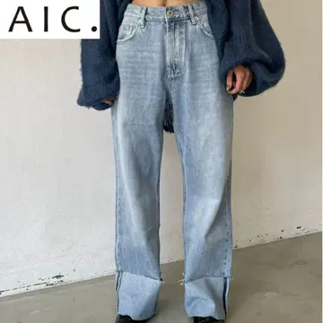 AIC. 빈티지 워시 와이드 핏 데님 팬츠 블루