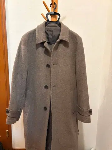 브라운 체스터 코트 울 혼방