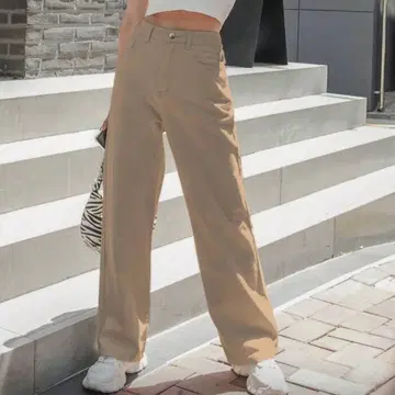 [ 새상품급 ] 하이웨스트 와이드렉 데님 팬츠 베이지