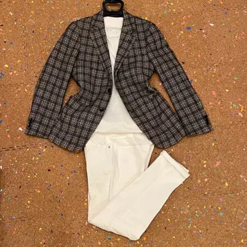 EDIFICE 자켓 브라운 체크 44 165-170