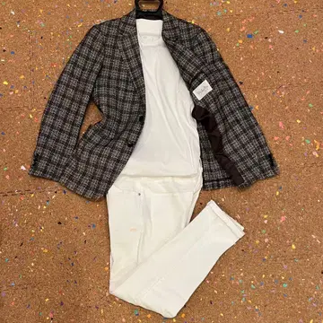 EDIFICE 자켓 브라운 체크 44 165-170