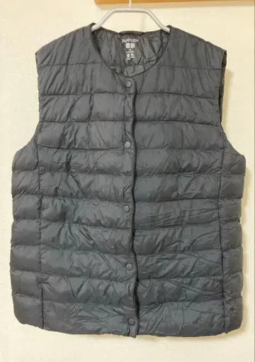 M 사이즈 유니클로 울트라 라이트 다운 베스트 이너 다운 퍼프 테크 블랙