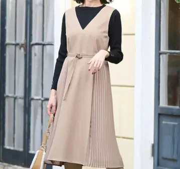 ANY SIS 플리츠 콤비 오버롤 스커트 세트