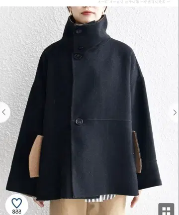 리버서블 오버 사이즈 코트 블랙 카멜