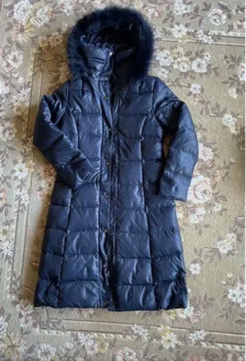 aria 후드 부착 후드 부착 다운 롱 코트