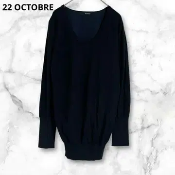 반두옥테이블 V넥 긴팔 스웨터 얇은 소재 니트 M 꽃무늬 레이스