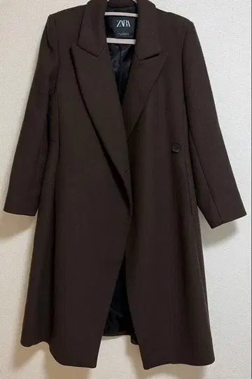 새상품급 ZARA 다크 브라운 롱 코트 M