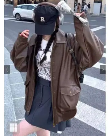 GRL 빅 포켓 가죽 자켓[kd96]