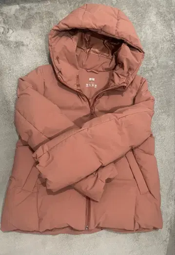 UNIQLO 다운 자켓 S 사이즈 살몬 핑크