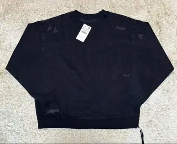 [택 포함 미사용] ZARA 지퍼 데님 스웨트 셔츠 XL USED 가공