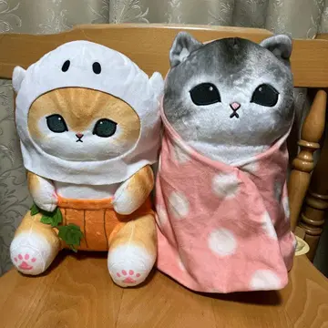 모프 샌드 BIG 봉제 인형 2개 포근냥코 & 할로윈 약 30cm