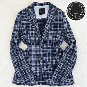 새상품급 T-JACKET 니트 자켓 테일러드 언컨트롤 체크 남성용