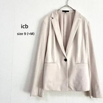 [ 아이씨비 ] 테일러드 자켓 M 베이지 스웨이드풍 출퇴근 새상품급