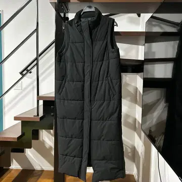 초 롱 다운 베스트 택 포함 새상품 블랙 M