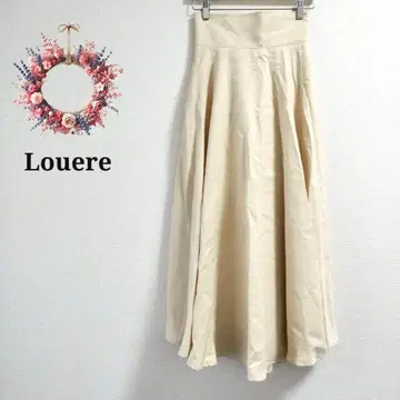 택 포함 새상품 루엘레 턱 플레어 스커트 하이웨스트 플레어 안감 미색 M