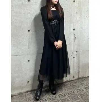 EAT ME 튤 도킹 원피스