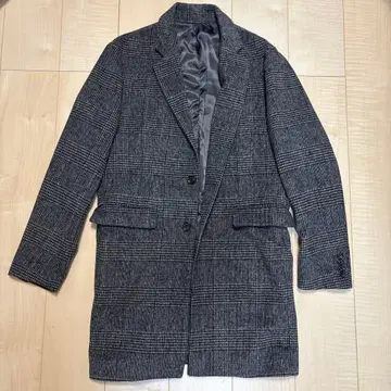 그레이 계열 체크 체스터 코트 L 사이즈