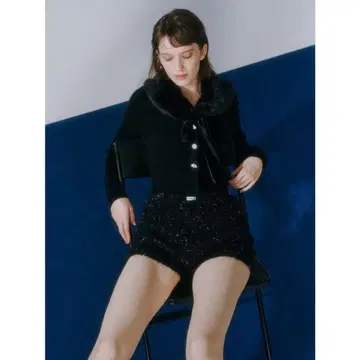 릴리 브라운 L.B CANDY STOCK 퍼 티펫트 가디건