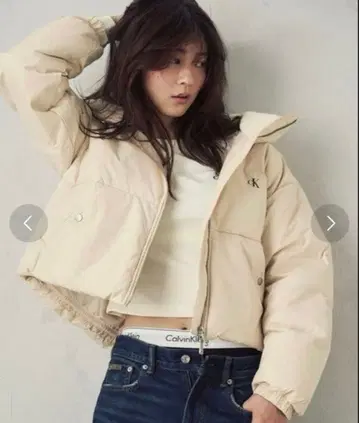 [ Calvin Klein ] 다운 자켓 베이지 핑크 베이지