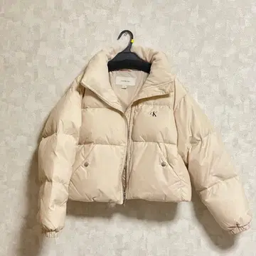 [ Calvin Klein ] 다운 자켓 베이지 핑크 베이지