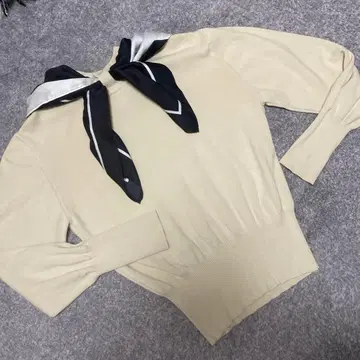 FRAY I.D 베이지 리본 니트 ONE SIZE