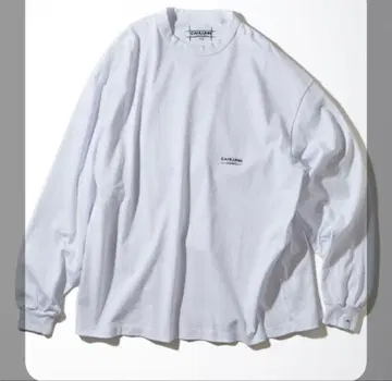 CAHLUMN/카우람 헤비 웨이트 저지 롱 슬리브 T셔츠 화이트