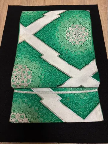 2925 후쿠로 오비 순수 실크 꽃무늬 자수