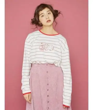 merry jenny HELLO KITTY 보더 롱 T