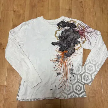 일본풍 패턴 브랜드 SATORI 긴팔 셔츠 자수 사자 국화