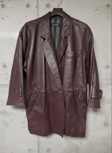 빈티지 90s 가죽 W 자켓 빅 실루엣 램 가죽 일본제