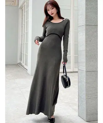 코르셋 디자인 니트 원피스