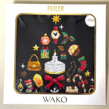 [ 미개봉 새상품 ] 페이러 와코 FEILER 크리스마스 손수건 블랙