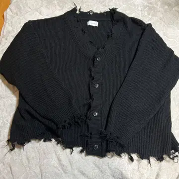 블랙 프린지 가디건