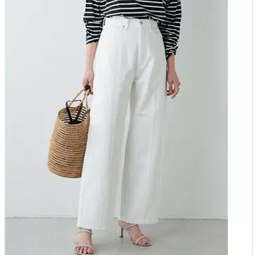 드로잉 넘버스 센터 절개 와이드 데님