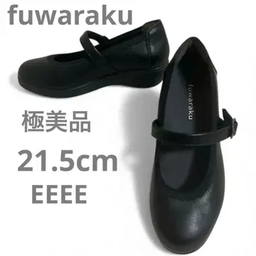 [ 새상품급 ] fuwaraku 스트랩 펌프스 발볼 넓은 웨지솔 블랙