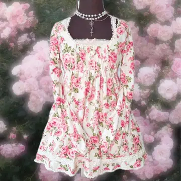 y2k LIZ LISA 꽃무늬 원피스 히메카지 레이스 리본 히메갸루