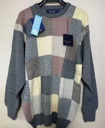 [ 미사용 ] Pringle 체크 무늬 니트 스웨터