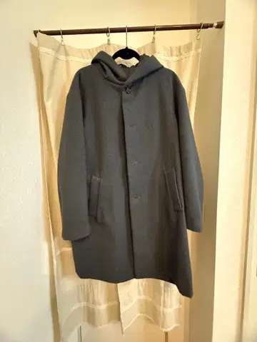 GLOBAL WORK 후드 부착 그레이 코트