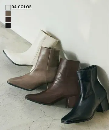 가격표 포함 스퀘어 숏부츠 안쪽 보아 24.5cm 브라운