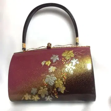 일본 의류용 포멀 백 자개풍 포도 패턴 보라색과 금색 그라데이션