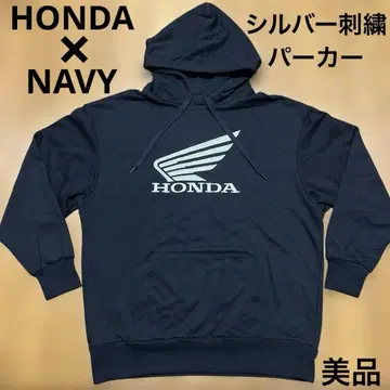 새상품급 HONDA 실버 자수 풀오버 후드티 혼다