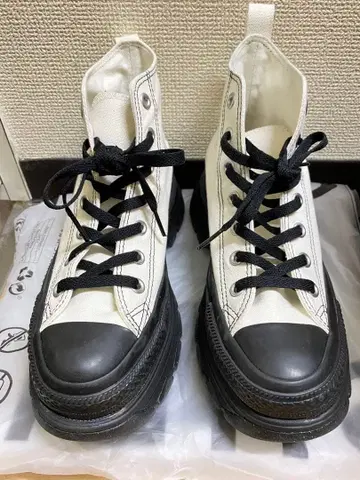 CONVERSE 란스타 하이크 하이컷 24.5cm 화이트 x 블랙