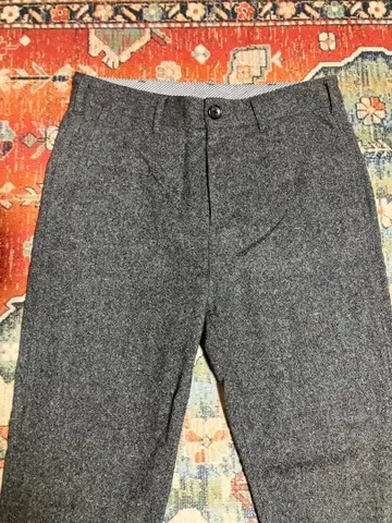 BEAMS 그레이 울 네프 트위드 슬랙스