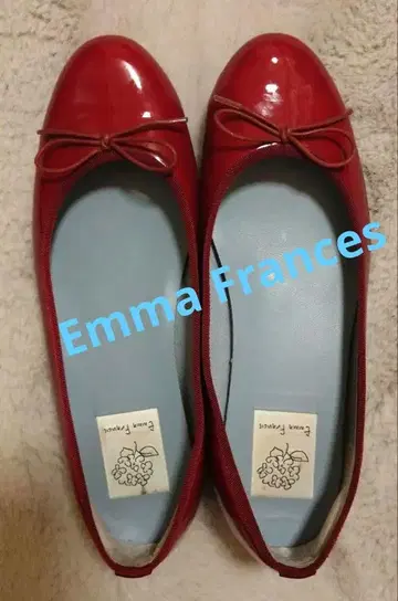 엠마 프란세스 플랫 발레 슈즈 에나멜 Red 사이즈 24cm
