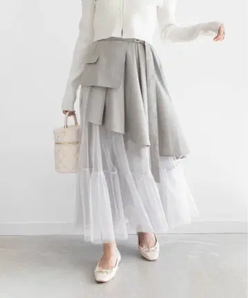 RANDA 란다 티어드 튤 레이어드 스커트