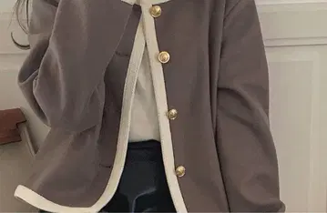 그레이 노카라 자켓 플리스